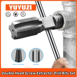 Double Head Screw Extractor Drill Bits Set Damaged Water Pipe Broken Bolt Screws Remover Tools Faucet Valve Thread Repair Taps