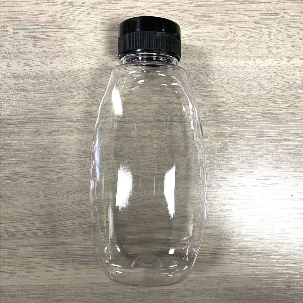 2 PCS Clear Plastic Honey Bottles (10oz) – Skep Style Jar, Squeeze Dispenser, Leak-Proof Flip Top Lids for Storing & Dispensing