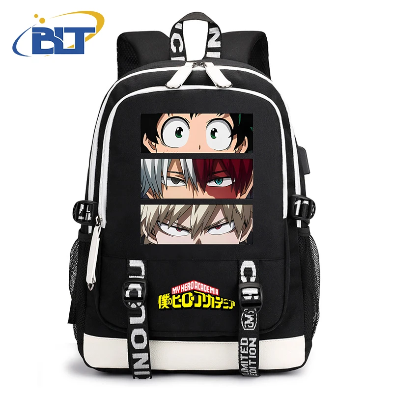 My Hero Academia anime tornister dla dzieci plecak młodzieżowy torba podróżna USB prezent szkolny