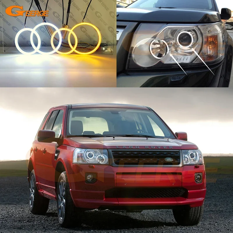 For Land Rover Freelander 2 LR2 L359 2006 2007 2008 2009 2010 Day Light Ultra Bright SMD LED Angel Eyes Kit Halo Rings