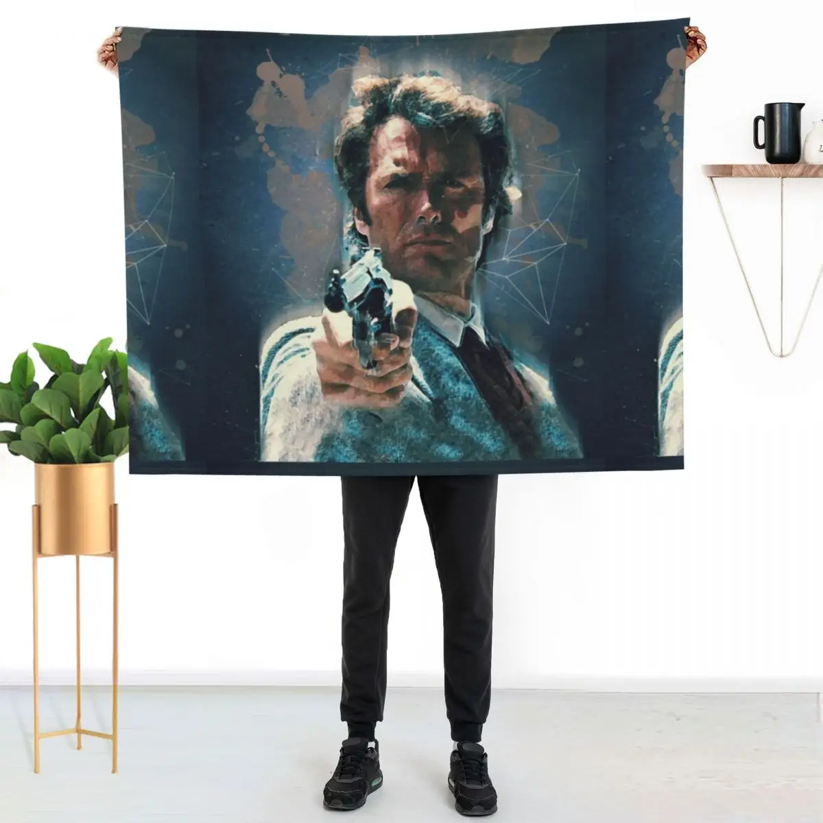 Dirty Harry vintage art Throw Blanket blankets ands Furrys Vintage warm for winter Decoratives Hairy Blankets