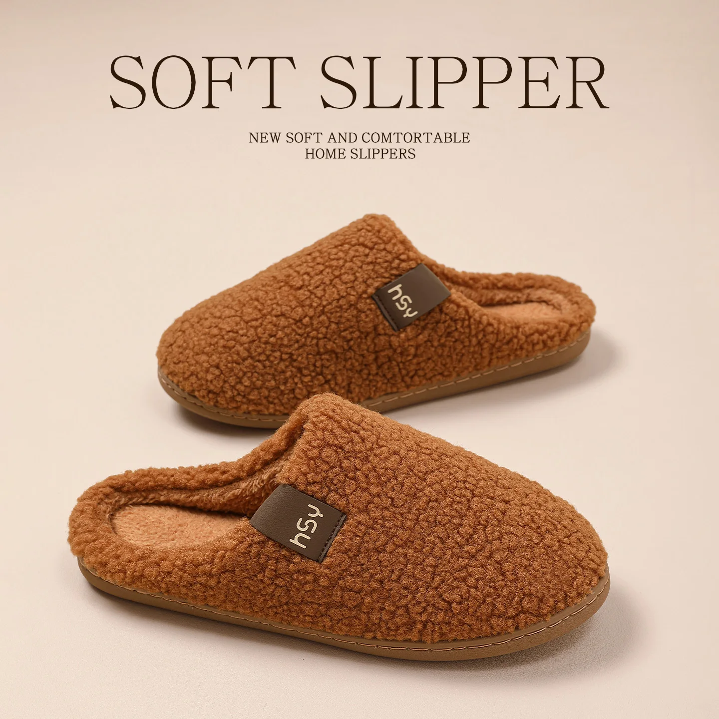 Winterwarme Plüsch-Hausschuhe für Damen und Herren, weiche, dicke Sohle, rutschfest, geräuschlos, für den Innenbereich, Baumwollschuhe, lässige Paar-Schuhe. – Detail 20