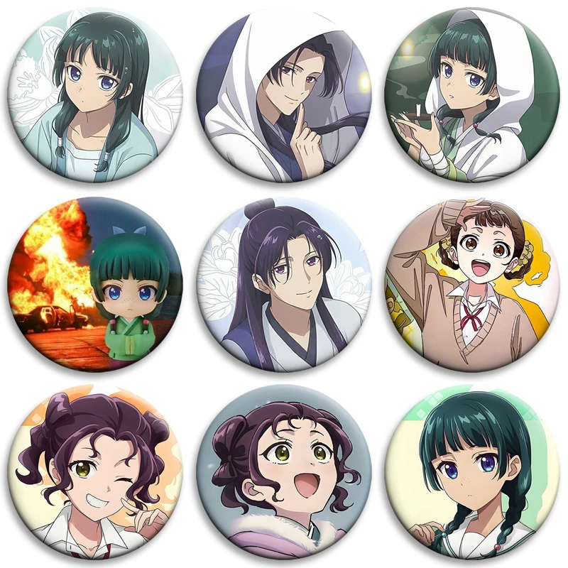 32/50/58mm Anime The Apothecary Diaries Maomao Brooch Cartoon Cosplay Badge Enamel Pin for Bag Clothes Hat Shirt Decoration Gift