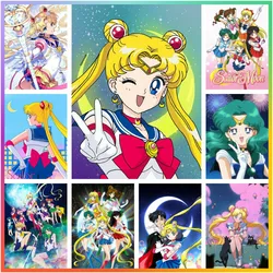 Classic Japanese Anime Character-Sailor Moon Mosaic Embroidery Diamond Painting Cross Stitch Kit Garden Decor 5D DIY Art Pixel