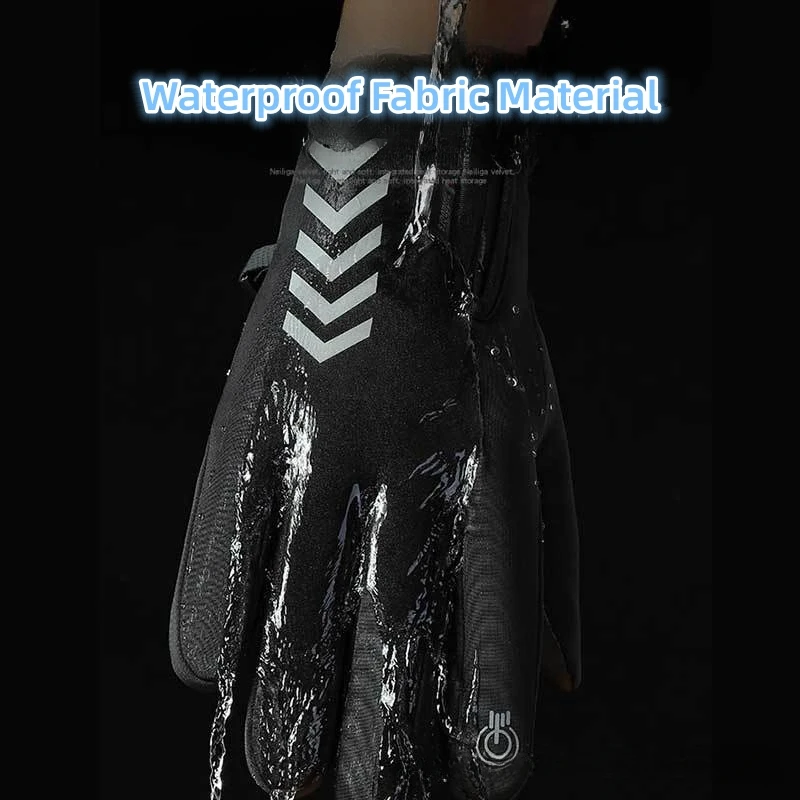 قفازات تزلج حرارية مقاومة للماء ، قفازات شتوية ، طقس ، مناسبة للأماكن الخارجية والجري وركوب الدراجات وركوب الخيل وصيد الأسماك والمشي لمسافات طويلة