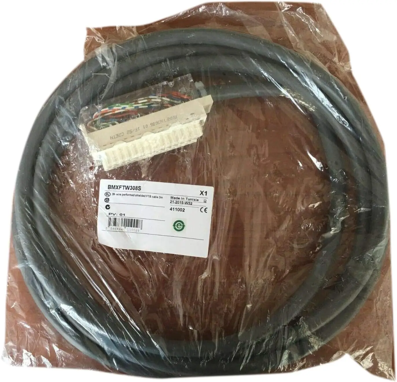 

Комплект экранированных кабелей BMXFTW308S, Modicon X80, 28-контактный разъем, с одним концом с выводами, 3 м