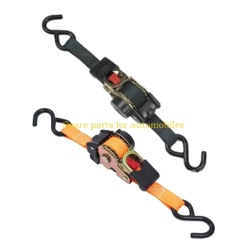 

H58F Adjustable Ratchet Tie Down Straps 220lbs Load Bearing Capacity For Vehicle Motorcycle Cargo Heavy Duty Luggage Binding