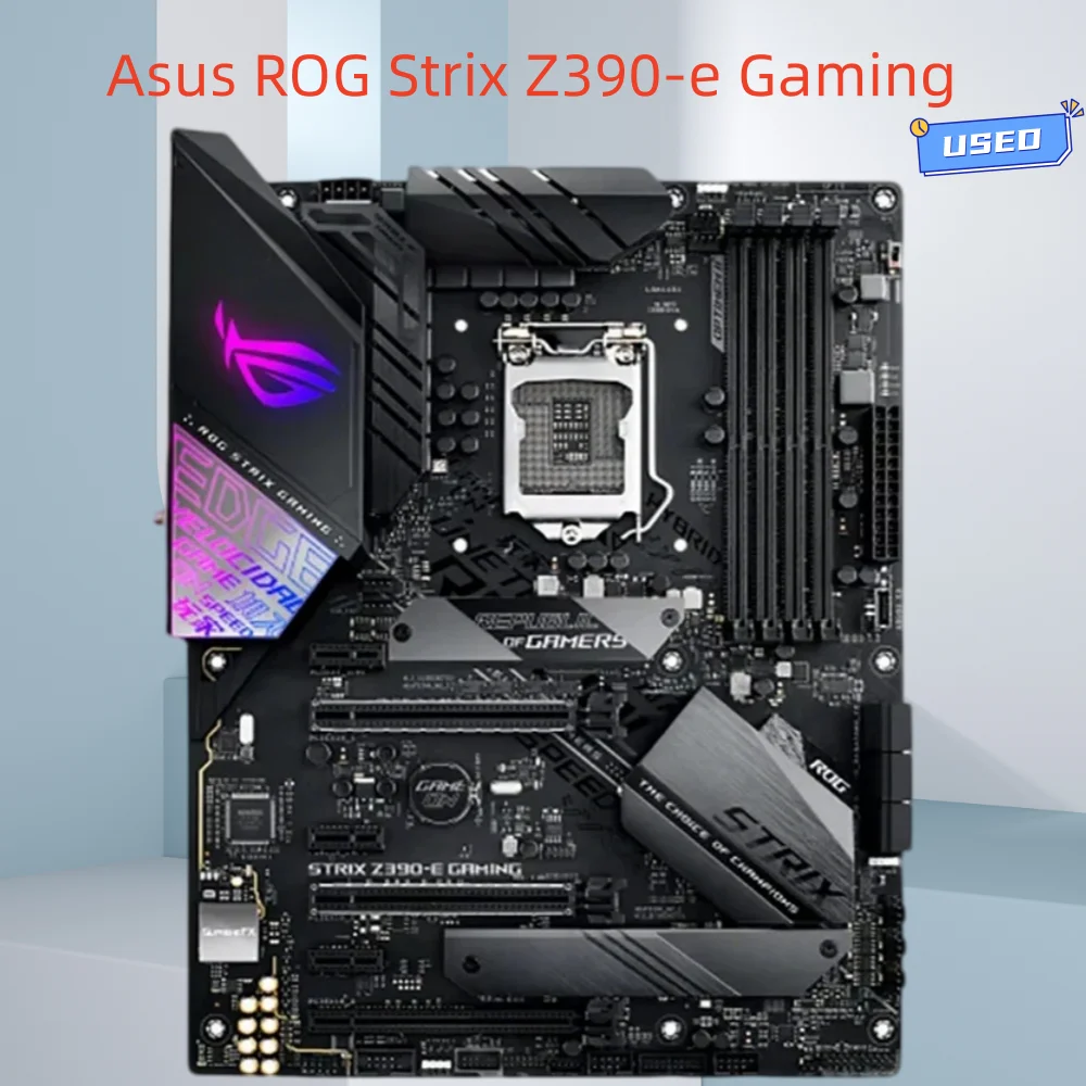 Asus ROG Strix Z390-e Gaming motherboard, Supports 8/9th generation Intel processors, DDR4 quad slot, dual M.2
