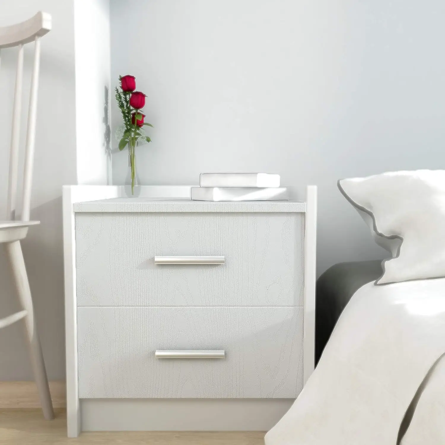 55cm Self Adhesive Wood Grain Vinyl Wallpaper, Waterproof Removable Wood Contact Paper for Cabinets Door Desktop Furniture Decor