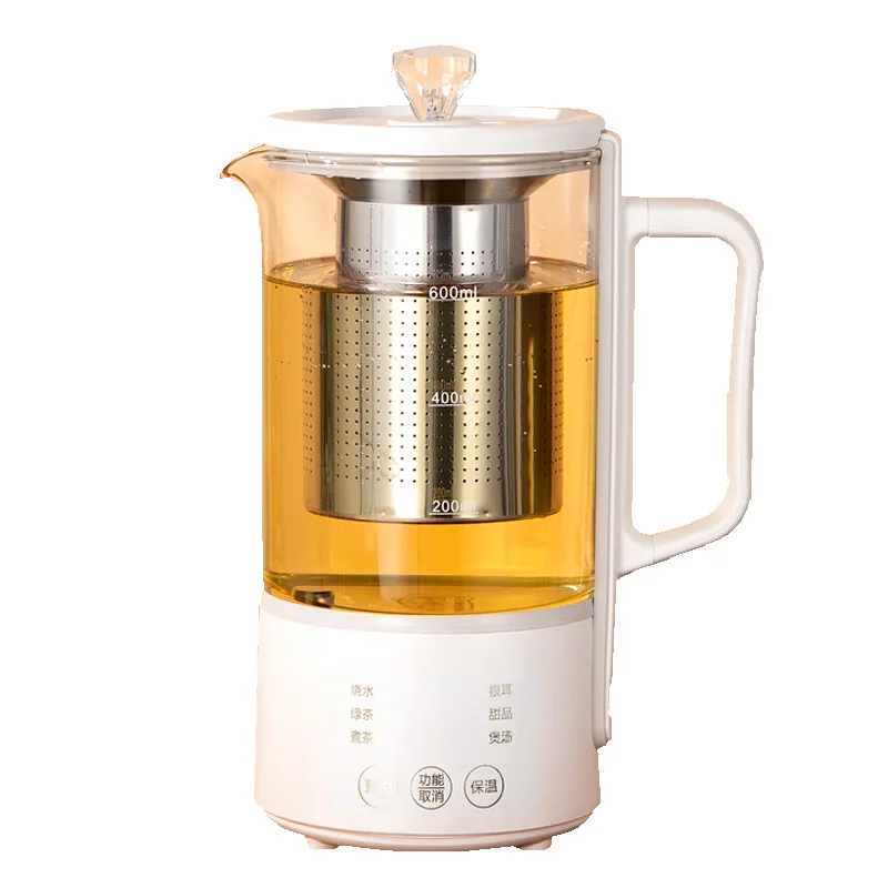 

600ml Electric Kettle Health Kettle Glass Kettle with Filter Office Multi-function Tea Maker Stew Soup Slow Cooker