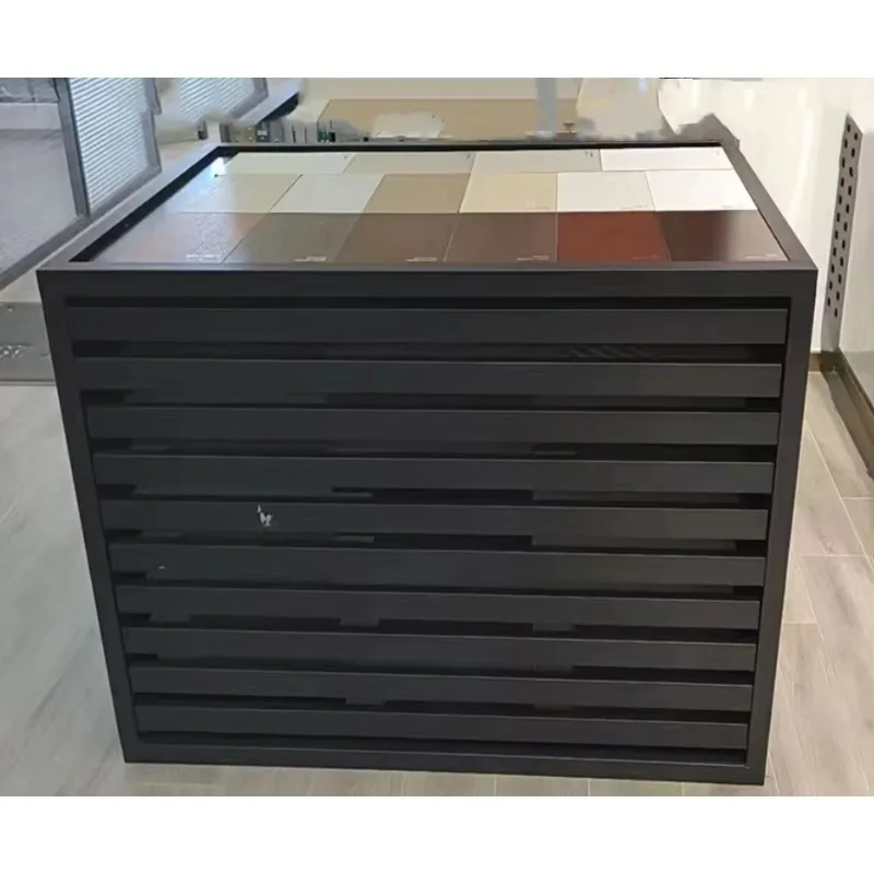 High Quality Large Display Shelf Drawer Type Ceramic Tile Display Cabinet Floor Tile Showcase Stone Display Stand