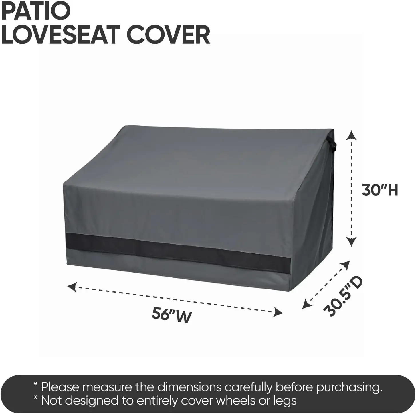 Patio Furniture Covers 4 Piece, Outdoor Furniture Covers Waterproof, 600D Heavy Duty Lawn Patio Covers Set Grey-Black