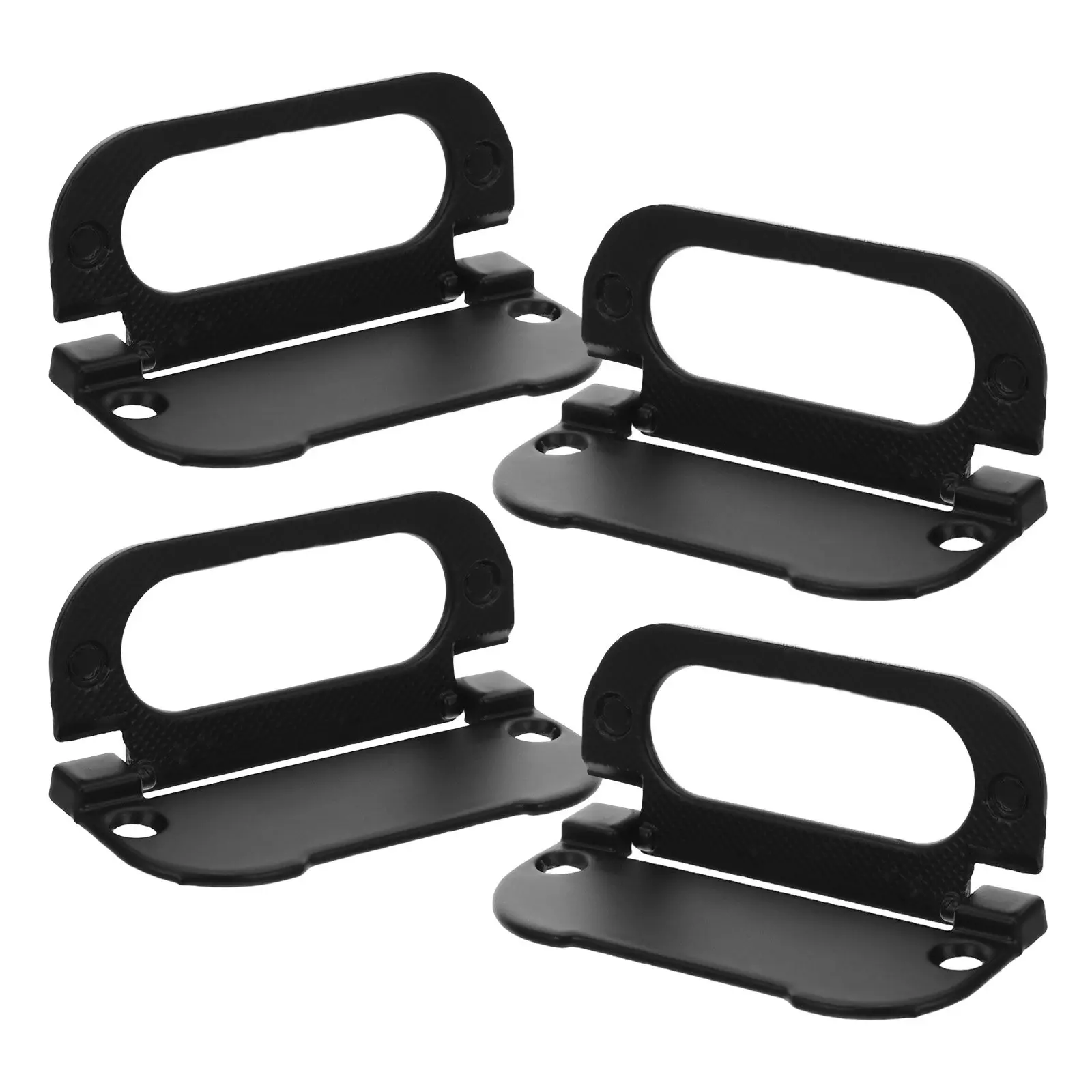 4pcs Black Aluminum Alloy Cabinet Handles, Modern Flush Door Pulls for Kitchen, Bedroom & Drawer Furniture