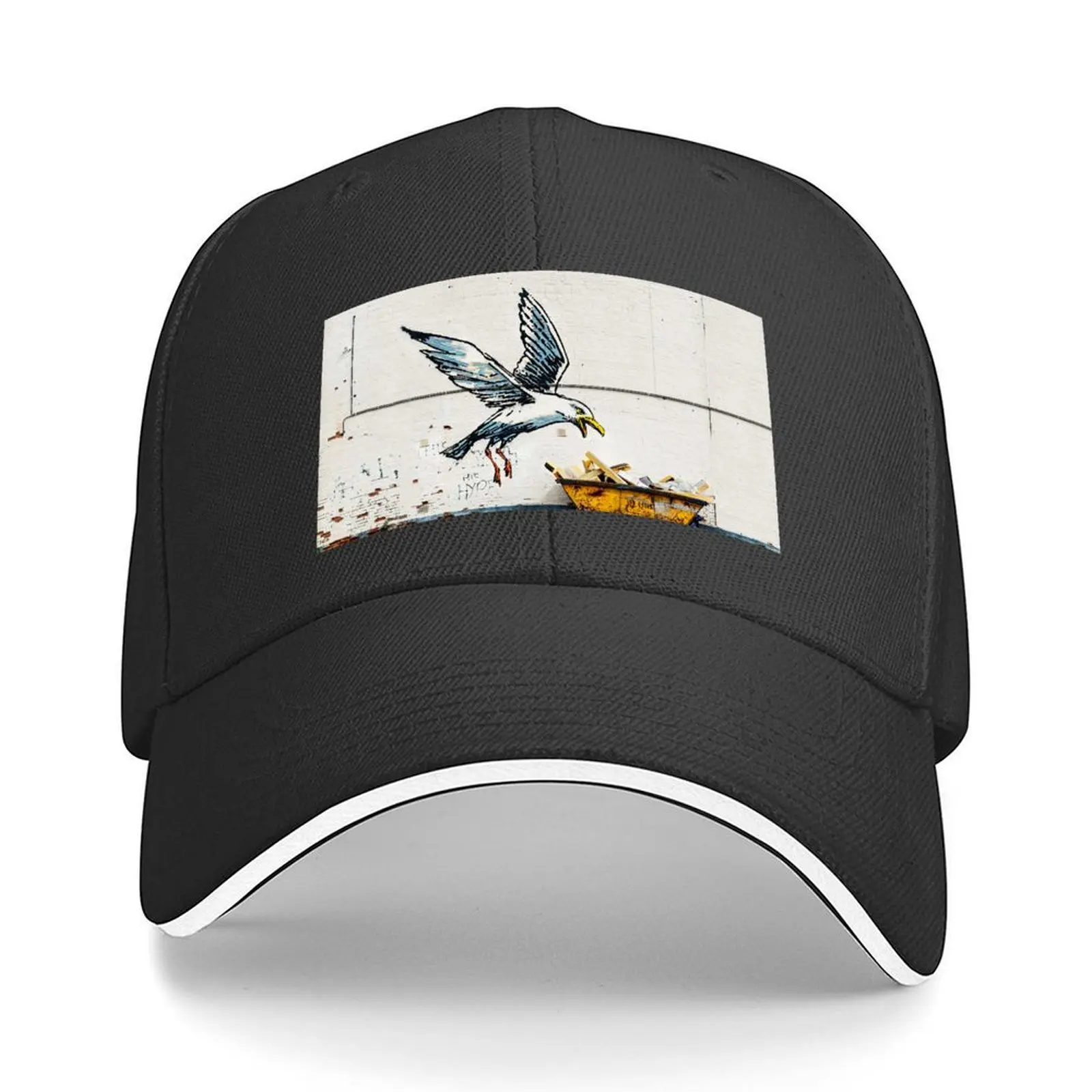 

Seagull Stealing Fries - Banksy Baseball Cap Sun Cap funny hat Beach Bag Luxury Hat For Man Women's