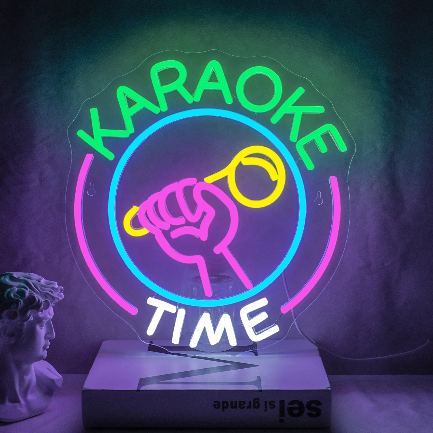 Karaoke Time Neon Sign For Wall Decor Live Music Room Decoration For Party Music Club Bar Studio KTV Dimmable USB Powered Lamp