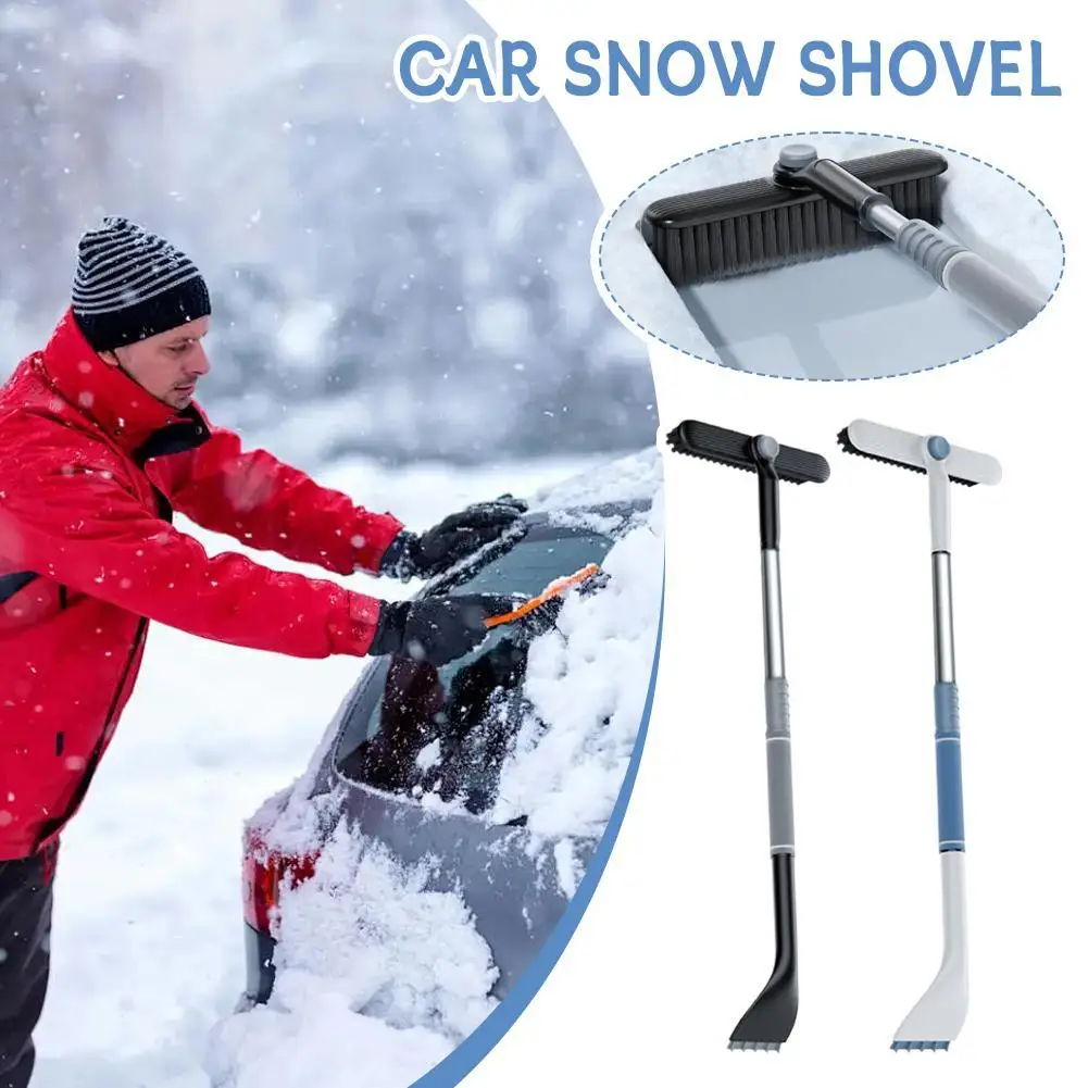 Cepillo de pala para nieve, herramienta de limpieza 2 en 1 telescópica Universal para descongelación de vidrio de coche, raspador de hielo desmontable, limpieza rápida, la mejor Selle