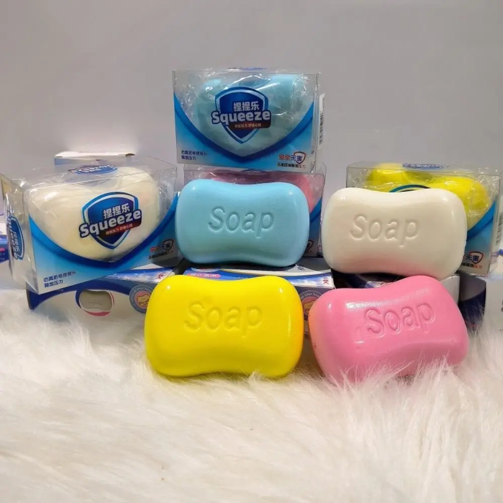 PU Material Soap Shaped Squishy Simulation Comfortable Touch Slow Rising Squeeze Soft Texture Pinch Sensory Toy Student Prize