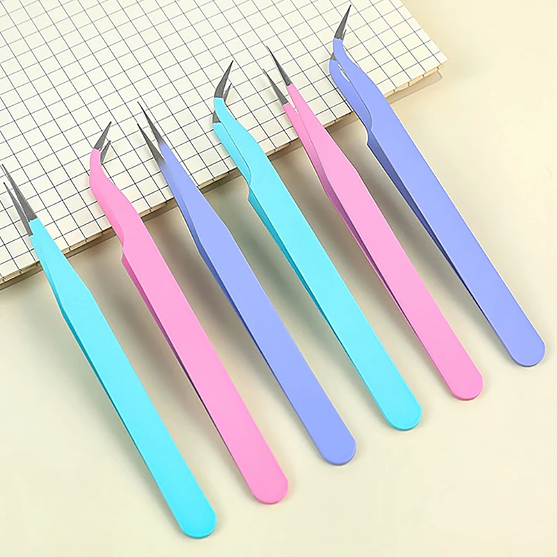 

1 Set Macaroon Color Tweezers Antistatic Stainless Steel Curved Straight Tip Tweezers For Kitchen Bakeware Decorative Tools