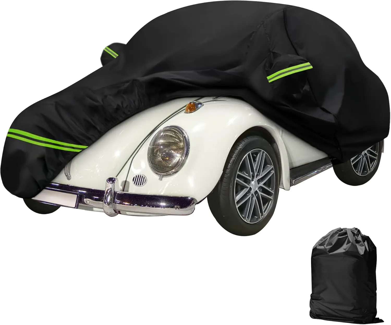 

Waterproof Car Cover for Classic 2-Door Sedan 1960-1980 with Zipper & Windproof Straps All Weather Protection