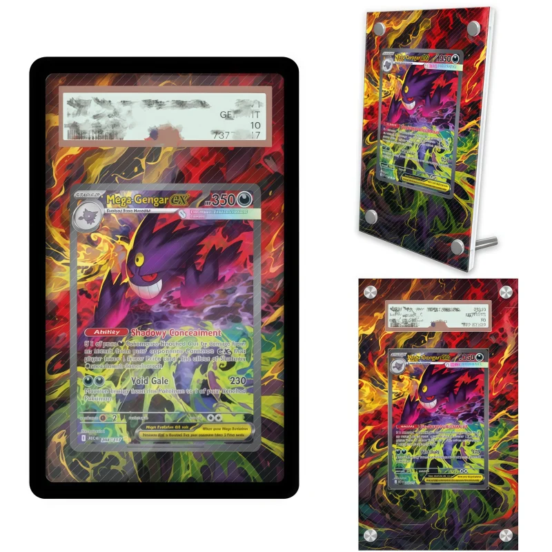 Anime Art Display for Pokemon Scarlet Violet Gengar Anime Game Gift Expand Art Acrylic Protective Case Keychain Evaluation Level