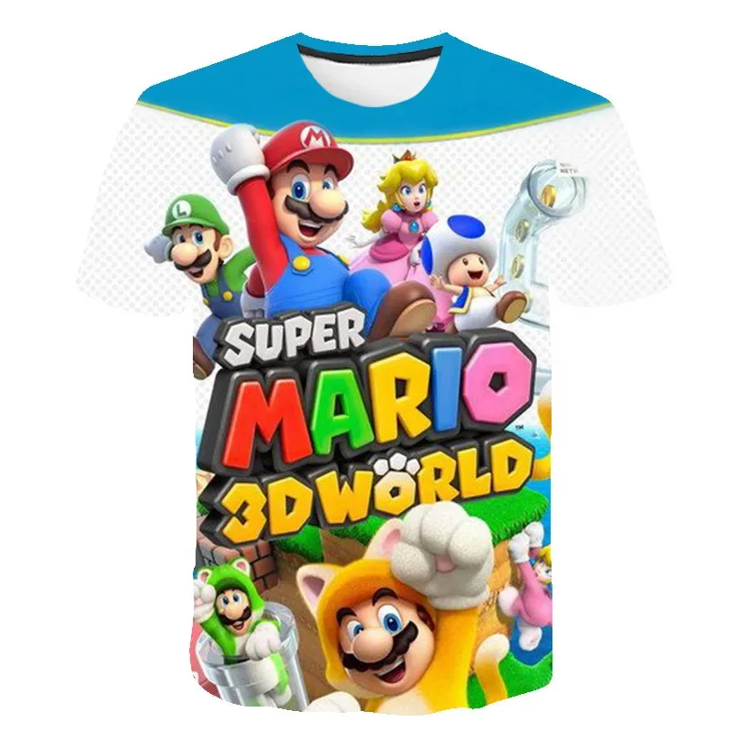 2024 Summer Cartoon 3D Printing Uniseable Youth Fashion Comfortable Multi-functional Crewneck T-shirt Brother Kids Short Sleeve