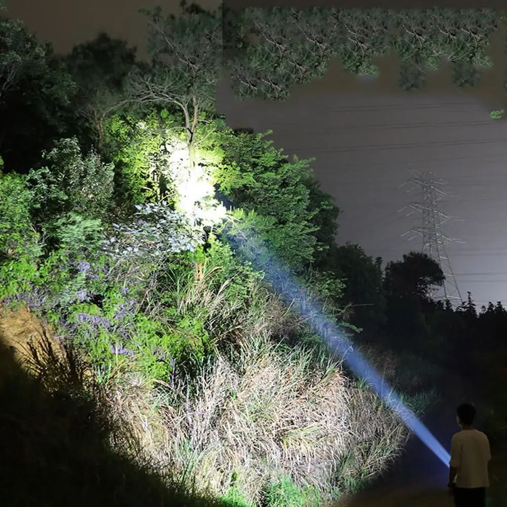 Multifunctional Super Bright Flashlight Long-Range USB Charging Torch LED Spotlight Camping Lighting Outdoor