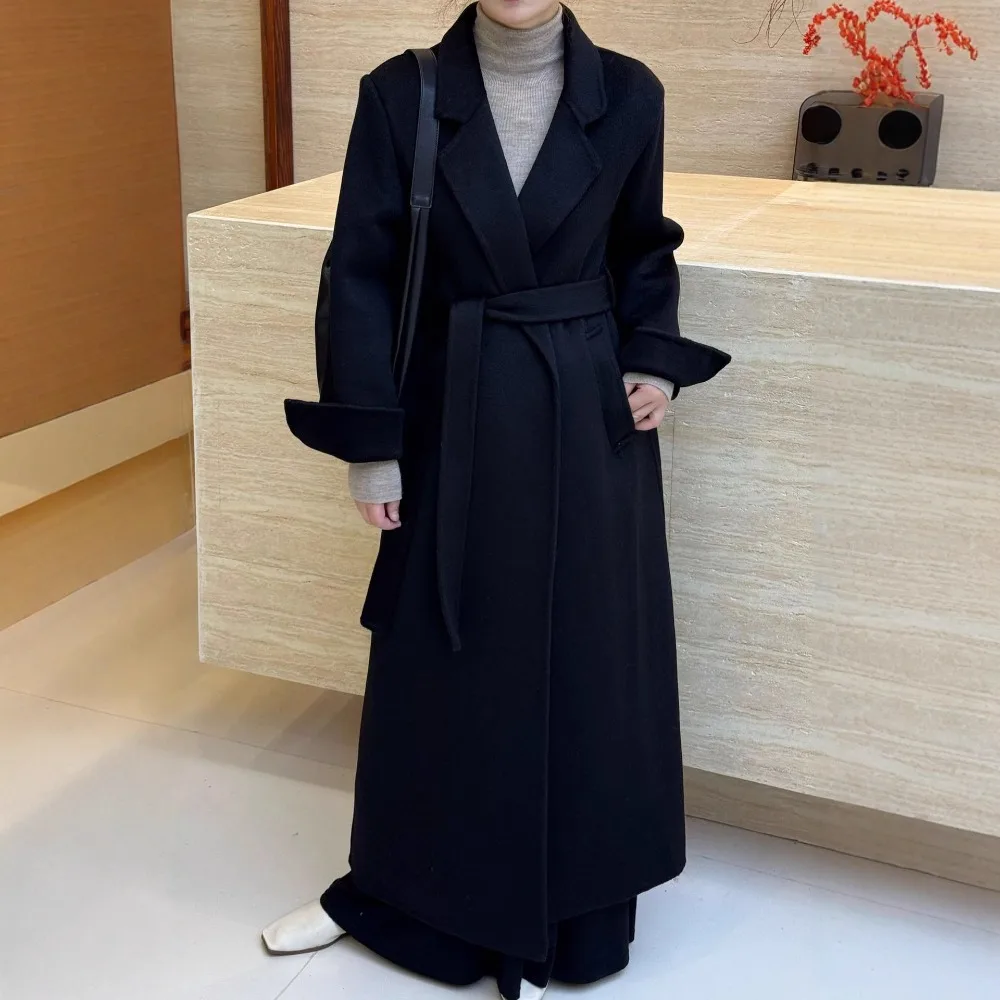 

Fashionable New Autumn and Winter Double-sided Woolen and Cashmere Extended Style Tall Woolen Jacket