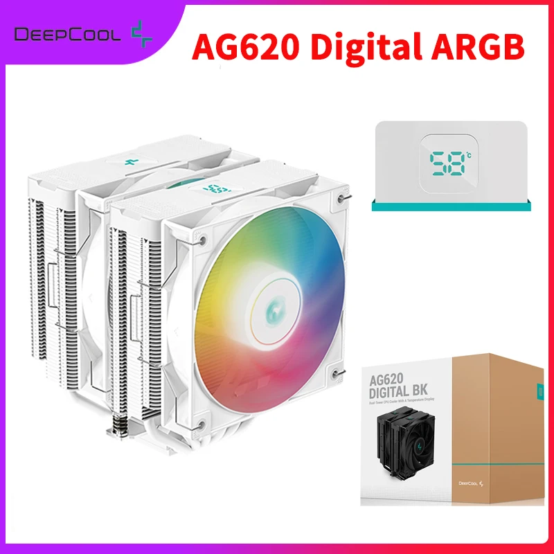 

DeepCool AG620 Digital ARGB 6 Heatpipes TDP 260W Temperature Display CPU Cooling Radiator Air Cooler For AM4 AM5 1700 115X