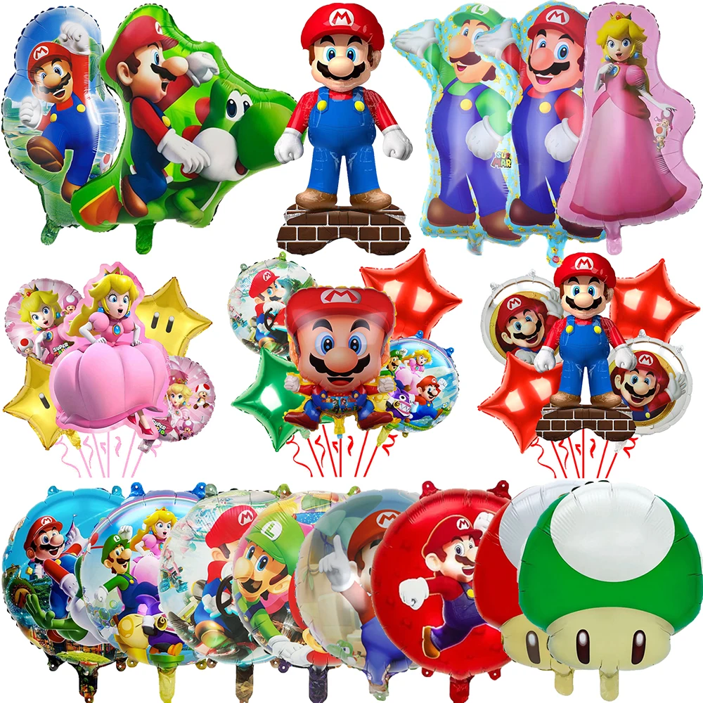 Super Game Bros Foil Balloon Garland Arch Kit Red Blue Green Latex Balloons Children Birthday Party Decor Supplies Gift Toys