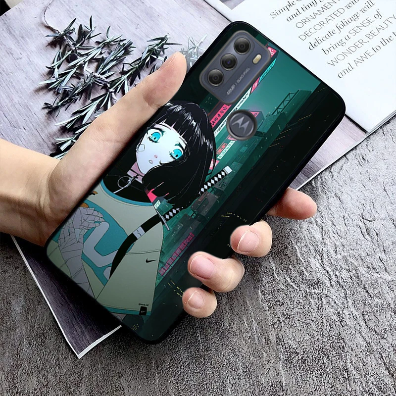 Japanese Style Anime Girl Phone Case For Moto Edge 50 40 Pro Edge 40 30 Ultra Neo Fusion G Power G Stylus G Play E32 E20 E40 