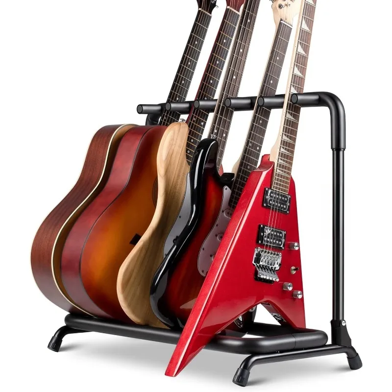 

Multi Guitar Rack: Acoustic Guitar Display Rack 5 Holder Thick Padding Guitar Rack Holder Floor Stand for Classical Acous