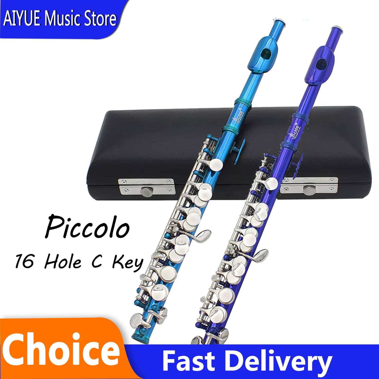 SLADE Piccolo 16 Hole C Key Piccolo Cupronickel Body Half-ize Flute Professional Woodwind Musical Instrument With Partss