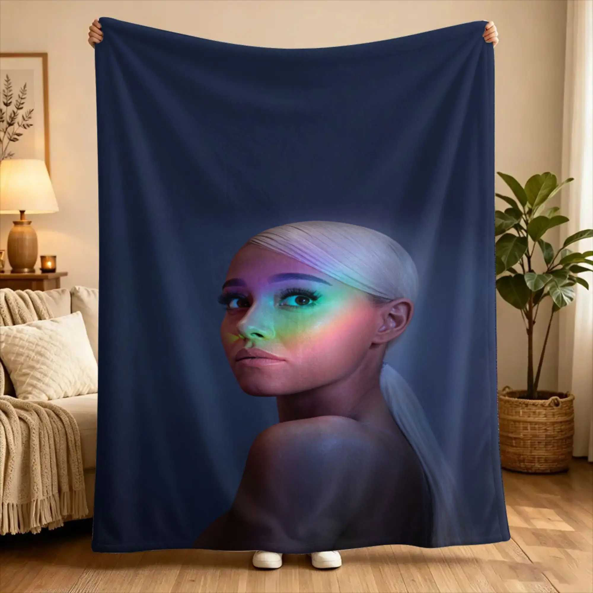 Super Warm Blanket Travel Office Ariana Grande Throw Blanket  Flannel Bedspread For Outdoor Aesthetic Sofa Bed Cover