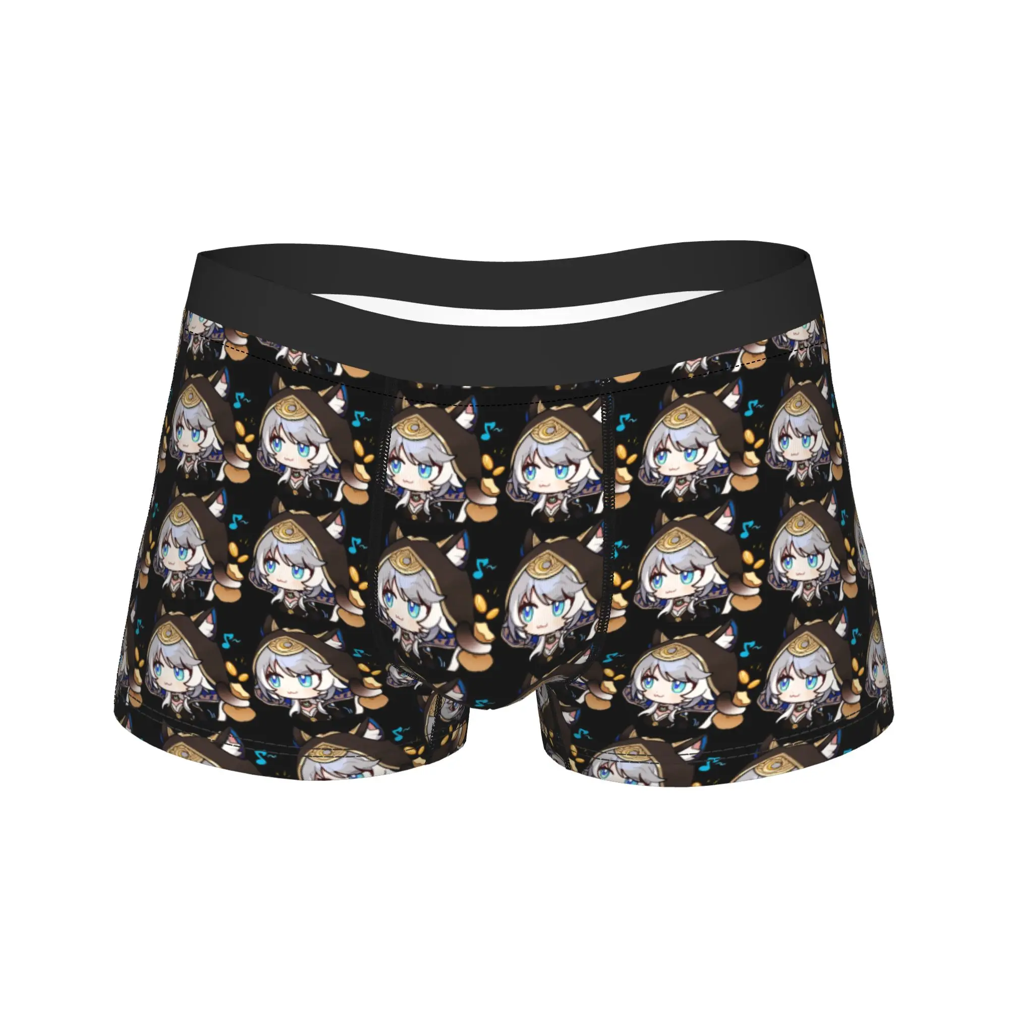

Мужские трусы-боксеры Honkai Star Rail Chibi Cipher: сексуальные, мягкие, с 3D-мешочком, увеличенного размера