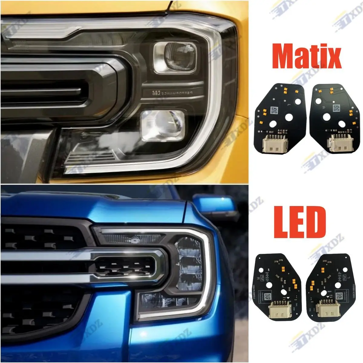 Amber DRL LED Boards For Ford Ranger XLT Raptor XL Everest Headlight 2024 2025 Non-RGB Daytime Running Light view 3