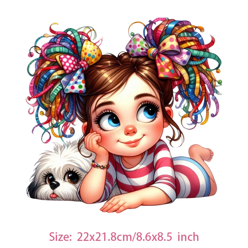 Creative vogue Afro Girl Princess head Iron On Heat Transfer Sticker For Clothes Pinted Vinyl Thermal Washable T-Shirt Applique