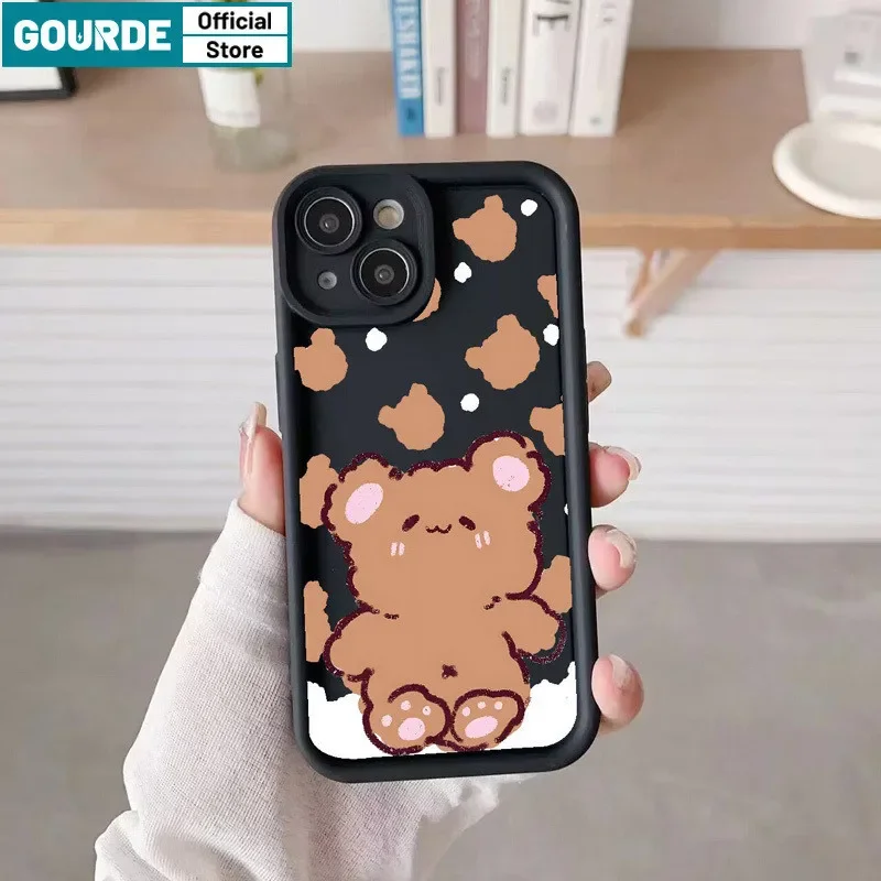Gourde Funny Cute Casing Anime Bear Pattern Phone Case for Iphone 15 14 12 13 11 Pro Max IP 7 8 Plus Iphon X XS XR Xs Max image 6