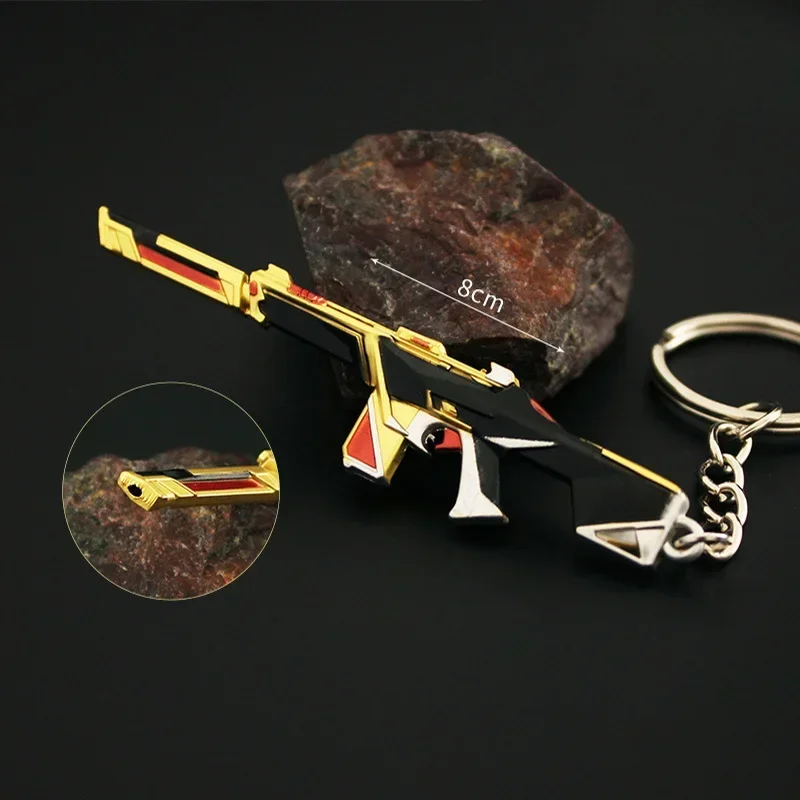 8cm Valorant Gun Keychain Reverie Phantom Game Peripheral Model All Metal Weapon Accessories Pendant Children's Toys Gifts