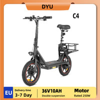 DYU C4 Adult Electric Bike 250W Motor E-bike 36V10Ah Battery City Commuting Electric Bicycle 14 Inch Tire Ebike
