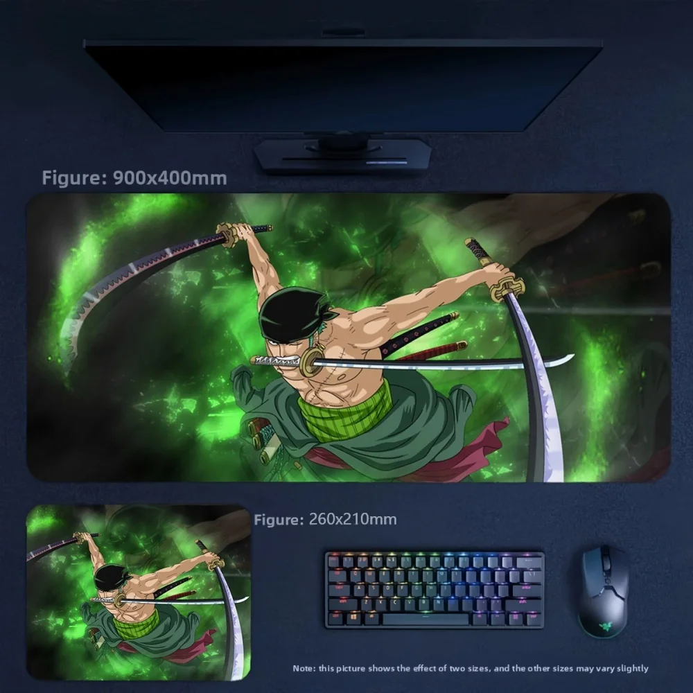 Boys Cartoon Anime ONE PIECE Luffy Zoro Leather Mouse Pad Waterproof and Stone-Resistant Leather Table Mat Student Writing Pad
