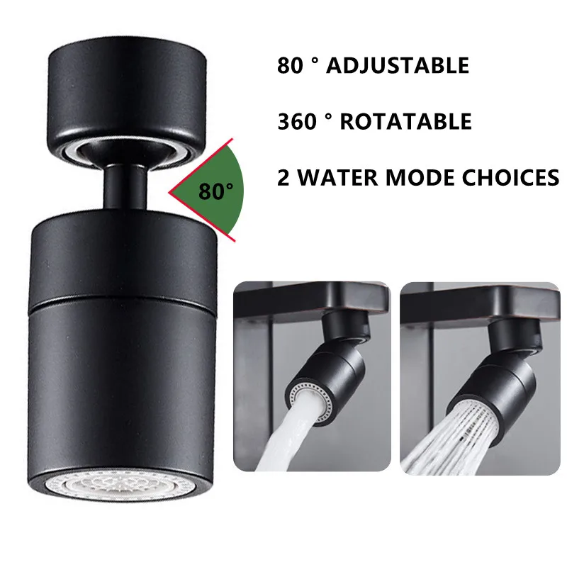 New 2 Mode Kitchen Adjustable 360° Rotary Splashback Faucet Spray Head Filter Universal Joint Kitchen Tap Nozzle Bubbler