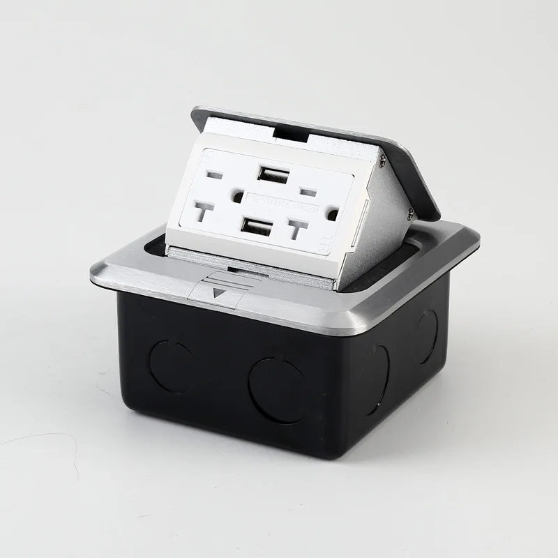 US Floor Socket 20 A Pop-up Hidden Floor USB Charging Socket