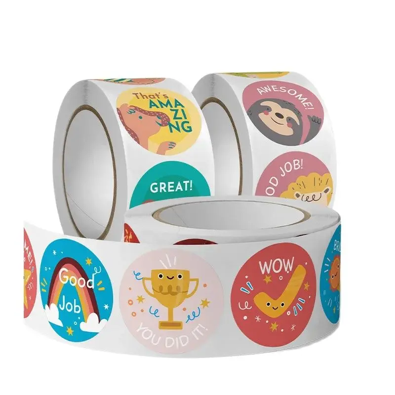 100-500PCS New Children's Stickers Cartoon Stickers for kids Packaging Stickers Photocard Decor Rolling Pack Stickers Roll