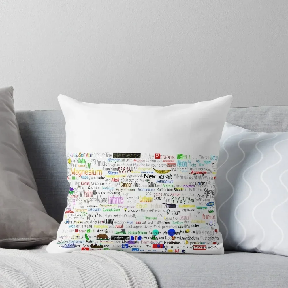 

ASAP Science: The Periodic Table Song (2018) Throw Pillow Embroidered Cushion Cover Cushions Cover pillow