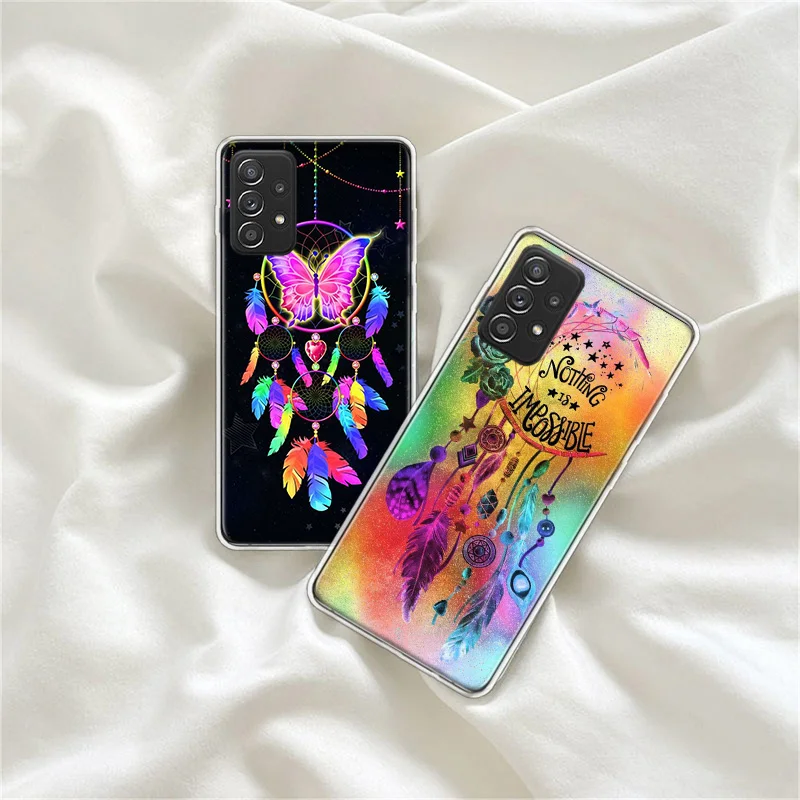 Advanced Rainbow Dream Catcher Phone Case For Samsung A01 A02S A03 A03S A04 A04S A55 A35 A25 A15 Galaxy A05S S8 J8 J6 J4 S7 Edg