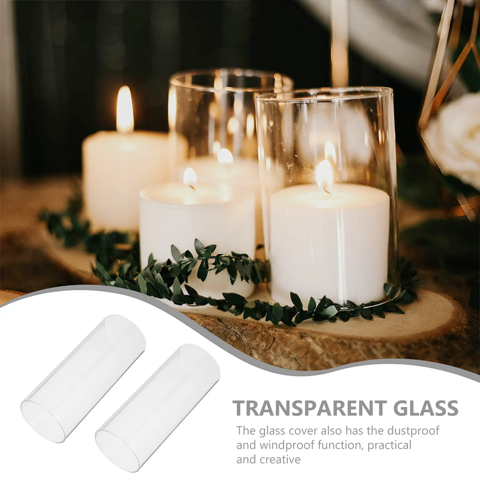 

4 Pcs Cover Clear Holders Cylinder Transparent Cylinders Sleeves for Candles