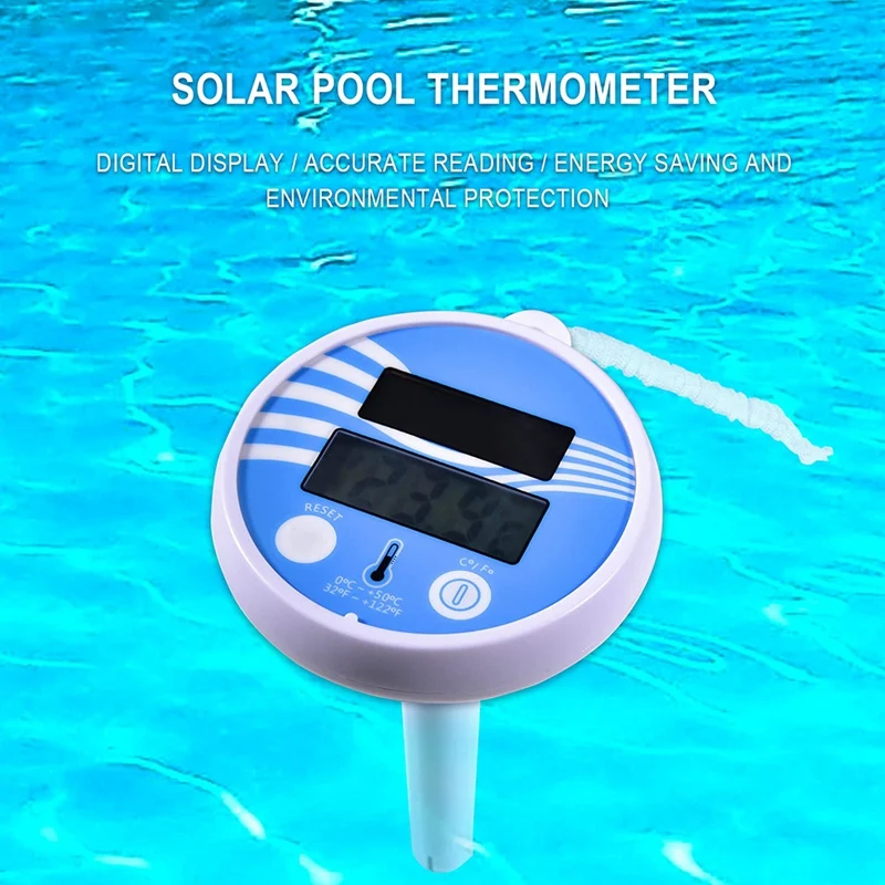 

Floating Pool Thermometer Wireless - Swimming Pool Temperature Thermometer Easy Read, Solar Digital Pool Thermometer