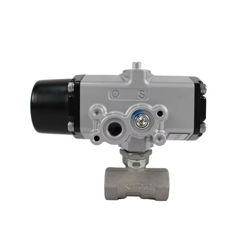 KITZ Original CS-UTE 10k Cast Stainless Steel Ball Valve with Pneumatic Actuator Spring Return, Shrink Hole, Threaded End