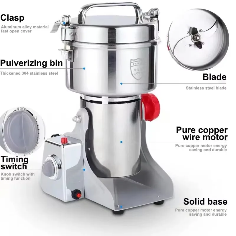 

Grinding Machine Mini Multifunction Powder Grinder Pulverizer Dry Grinder Automatic Machine for Home