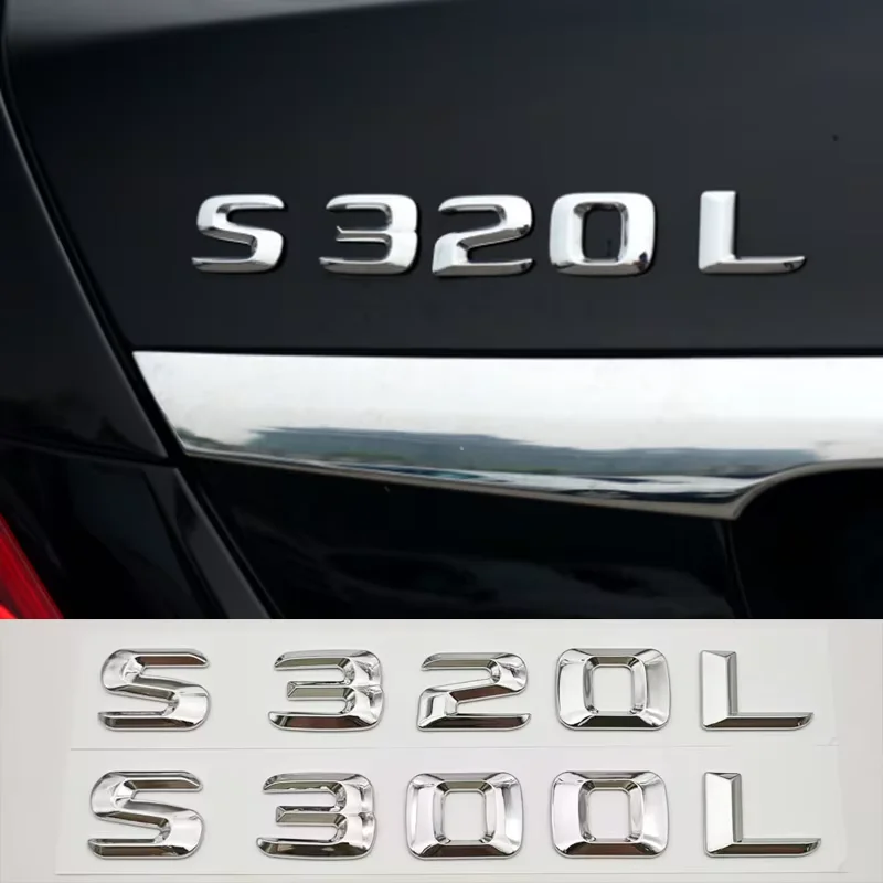 3D ABS Car Letters Logo S300L S320L Badge Sticker Emblem Decals For Mercedes Benz S Class S300L S320L V221 V222 Tail Accessories